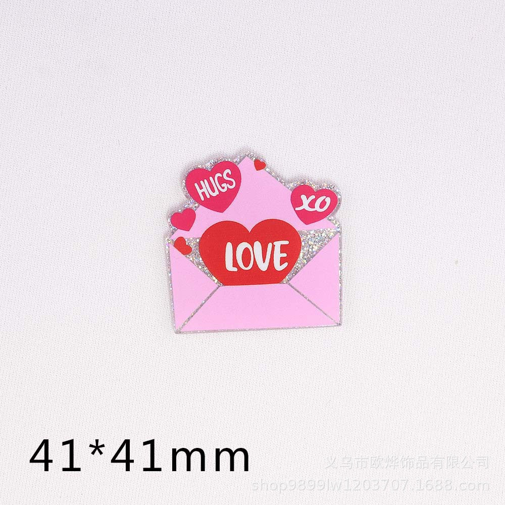 Wholesale 10pcs Loose Powder Letter Arrow Envelope Acrylic Pin Cute DIY Patch